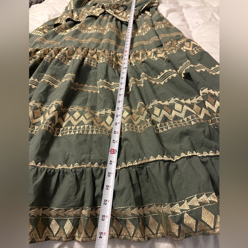 Aether Concept Cotton Bohemian Green Maxi Dress - NWT - Size S (Oversized) - Picture 12 of 13